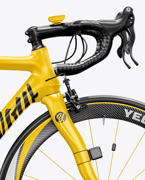 Download Road Bicycle Mockup - Right Side View in Vehicle Mockups on Yellow Images Object Mockups