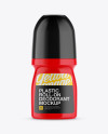 Plastic Glossy Roll-On Deodorant Mockup in Bottle Mockups on Yellow Images Object Mockups