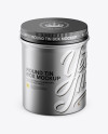 Download Metallic Round Box Mockup - High-Angle Shot in Can Mockups ...