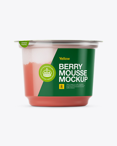 Berry Mousse Cup Mockup   Eye Level Shot PSD #2