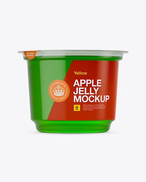 Download Apple Jelly Cup Mockup Eye Level Shot In Cup Bowl Mockups On Yellow Images Object Mockups PSD Mockup Templates