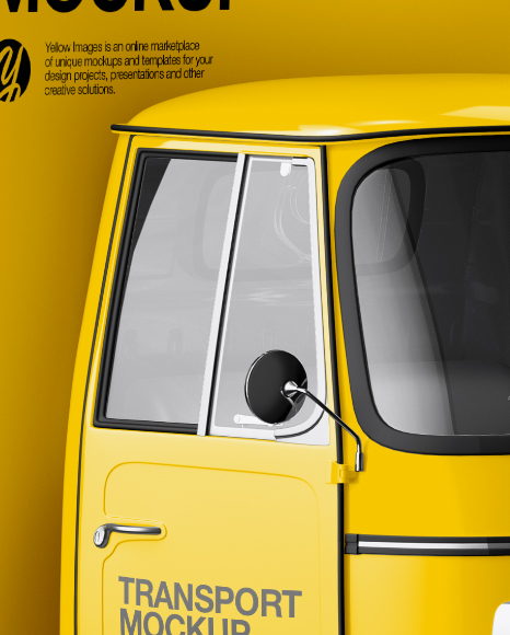 Food Truck Mockup Half Side View In Vehicle Mockups On Yellow Images Object Mockups