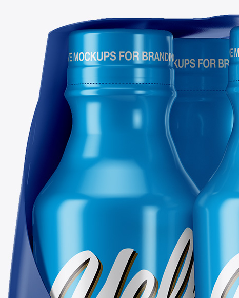 Glossy 4 Pack Paper Carrier Mockup PSD #1