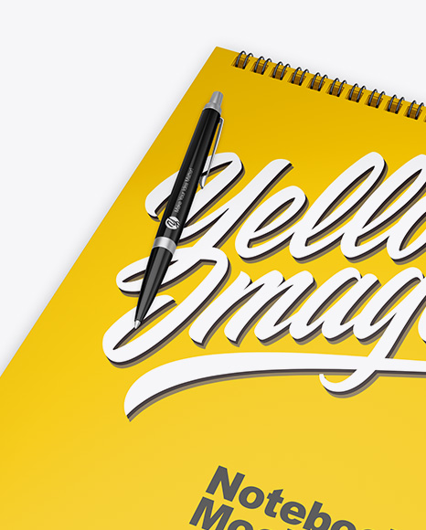 Glossy Notebook w  Pen Mockup PSD #1