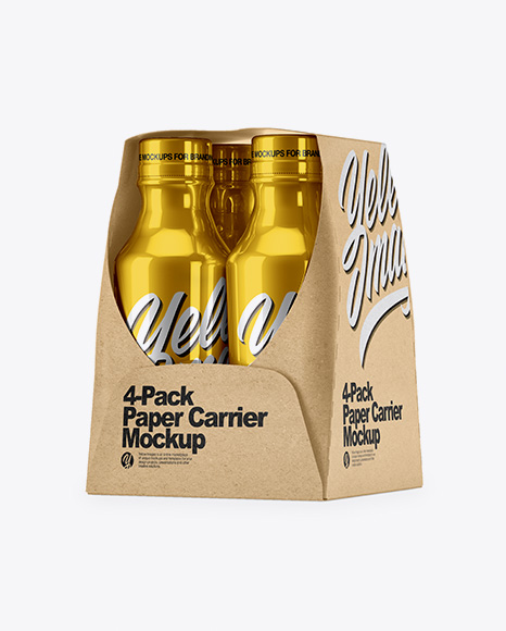 Download 32 Metallic 4 Pack Paper Carrier Object Mockups