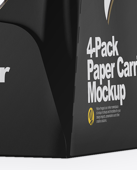 Metallic 4 Pack Paper Carrier Mockup PSD #6