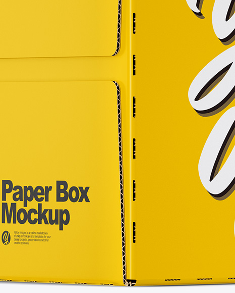 Glossy Paper Box Mockup PSD #2
