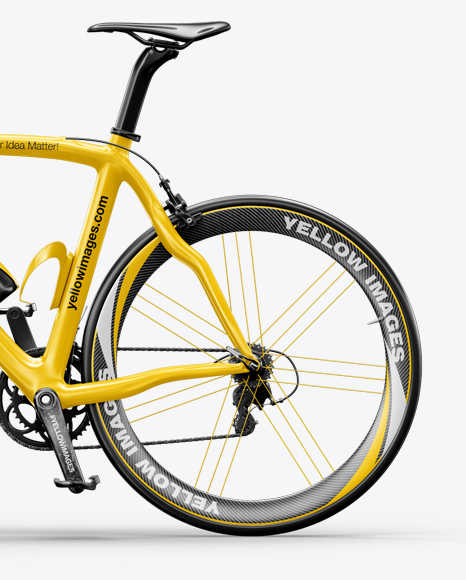 Download Road Bicycle Mockup Left Side View In Vehicle Mockups On Yellow Images Object Mockups PSD Mockup Templates