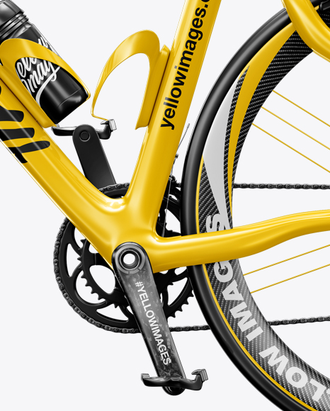 Download Road Bicycle Mockup Left Side View In Vehicle Mockups On Yellow Images Object Mockups PSD Mockup Templates