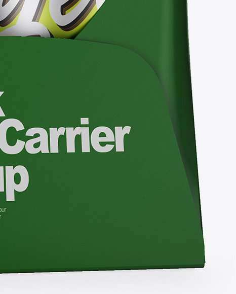 Matte Metallic 4 Pack Paper Carrier Mockup PSD #6