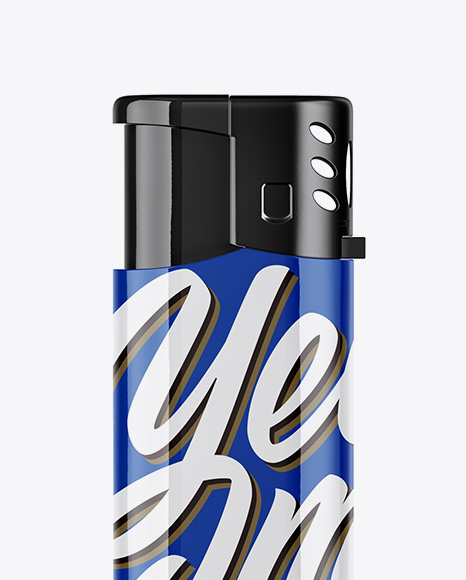 Glossy Plastic Lighter Mockup