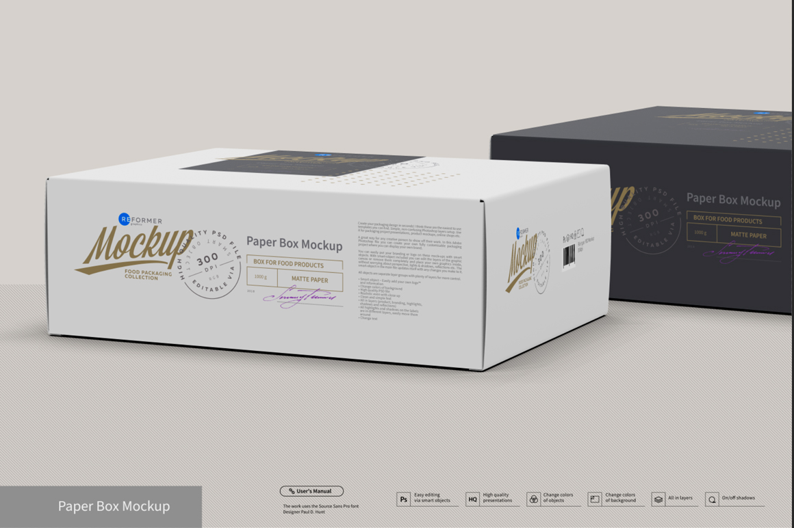 Presentation Of Cartoon Box Design Mockup In Packaging Mockups On Yellow Images Creative Store