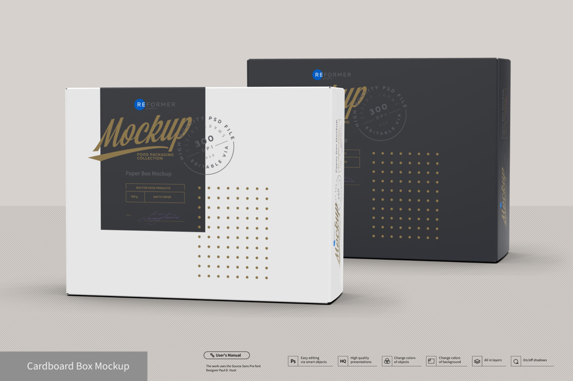 Presentation Of Cartoon Box Design Mockup In Packaging Mockups On Yellow Images Creative Store