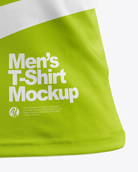 Download Men's Cotton T-Shirt Mockup in Apparel Mockups on Yellow ...