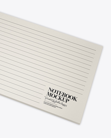 Textured Opened Notebook w/ Pen Mockup on Yellow Images Object Mockups