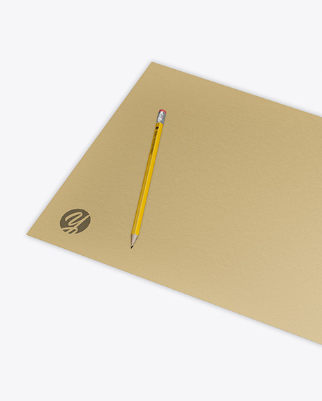 Textured Opened Notebook w  Pencil Mockup PSD #1