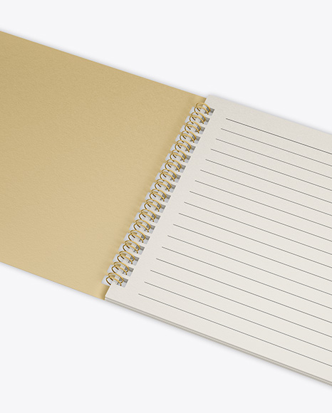 Textured Opened Notebook w/ Pencil Mockup