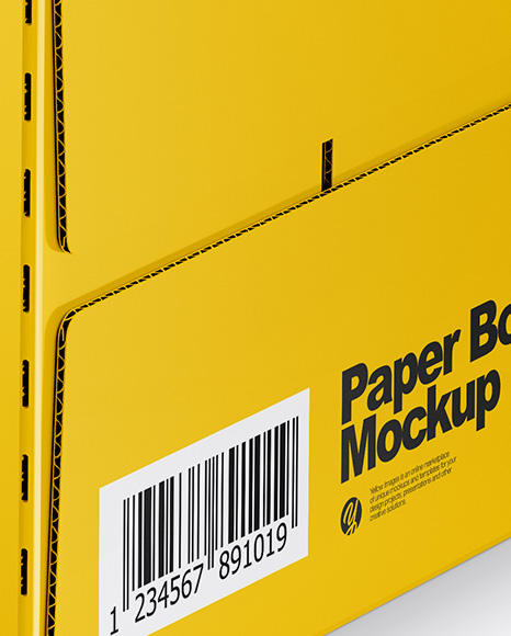 Glossy Paper Box Mockup PSD #2