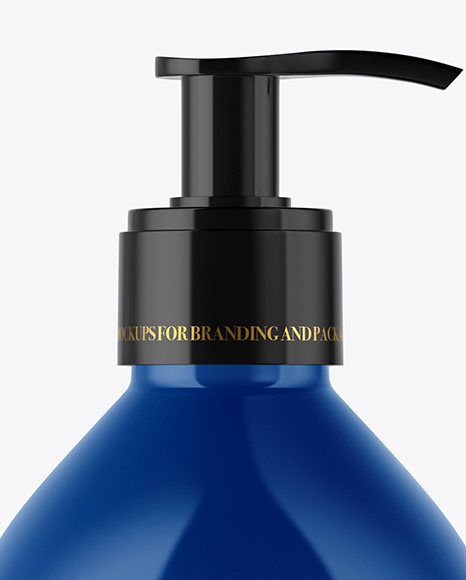 Glossy Cosmetic Bottle with Pump Mockup PSD #2