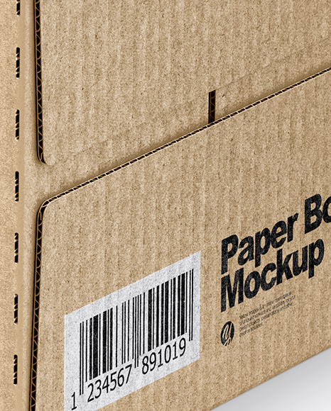 Kraft Paper Box Mockup PSD #2