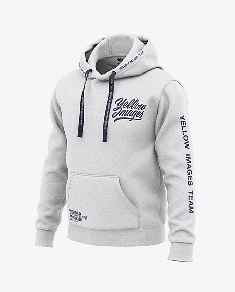 Download Men's Heather Pullover Hoodie - Front Half Side View in ...