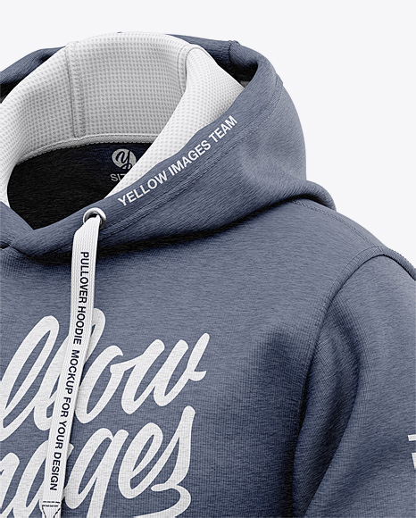 Download Men's Heather Pullover Hoodie - Front Half Side View in ...