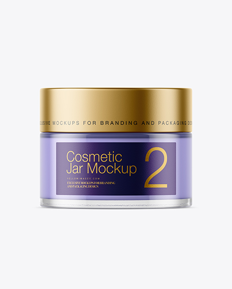 Clear Glass Cosmetic Jar Mockup PSD #3