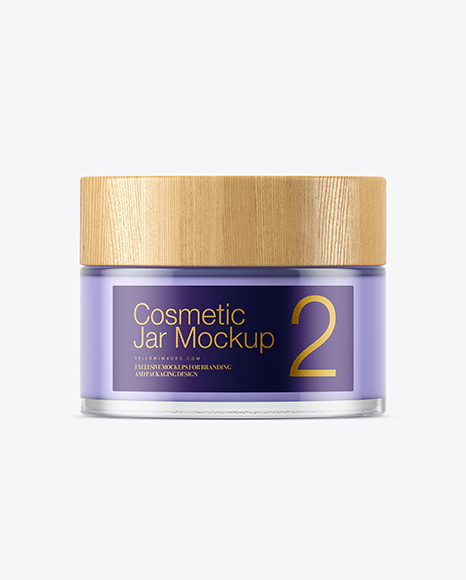 Clear Glass Cosmetic Jar Mockup PSD #4