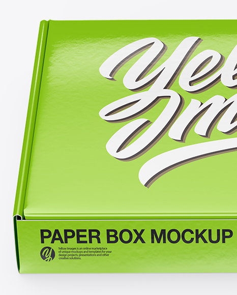 Glossy Paper Box Mockup PSD #2