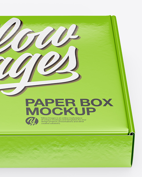 Glossy Paper Box Mockup PSD #1