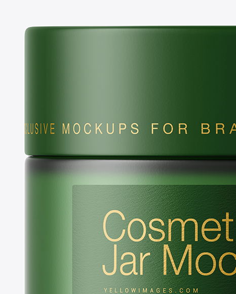 Download Frosted Green Glass Cosmetic Jar Mockup In Jar Mockups On Yellow Images Object Mockups PSD Mockup Templates