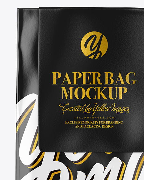 Download Glossy Paper Bag Mockup In Bag Sack Mockups On Yellow Images Object Mockups