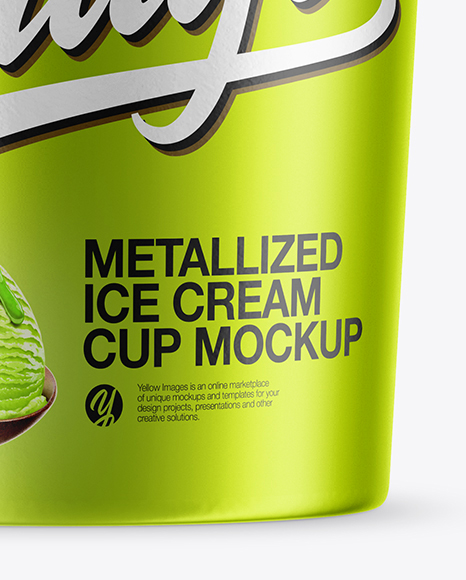 Metallized Ice Cream Cup Mockup PSD #6