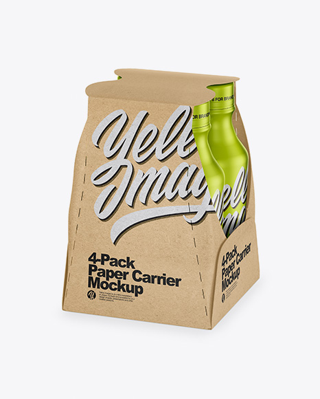 Matte Metallic 4 Pack Paper Carrier Mockup PSD #2