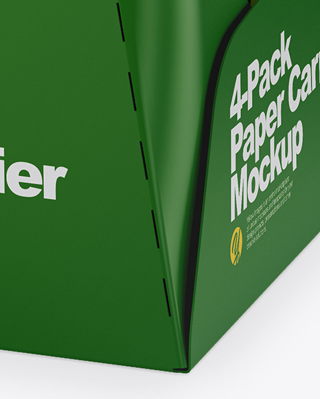 Matte Metallic 4 Pack Paper Carrier Mockup PSD #6