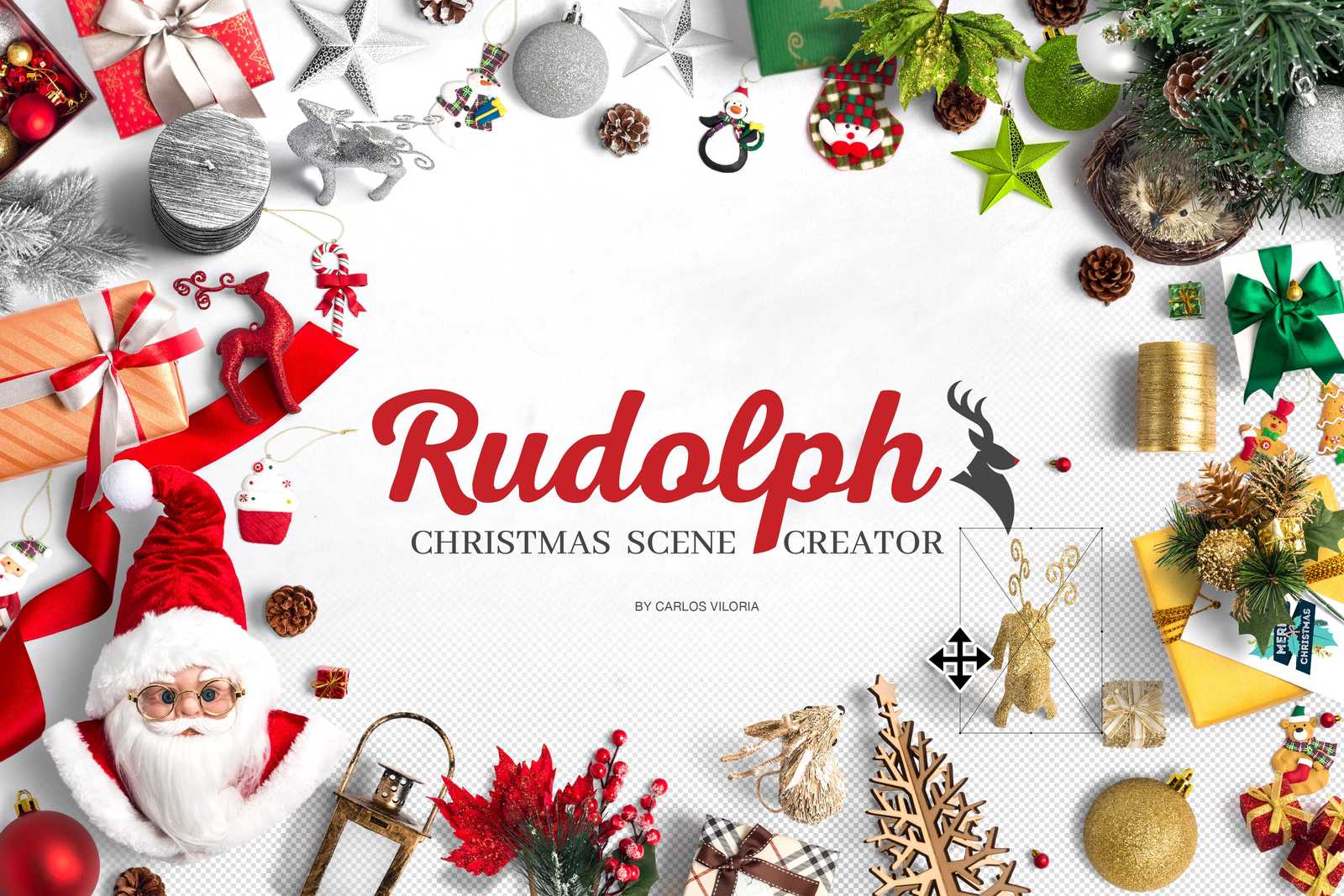 Download Rudolph Christmas Scene Creator In Scene Generators On Yellow Images Creative Store