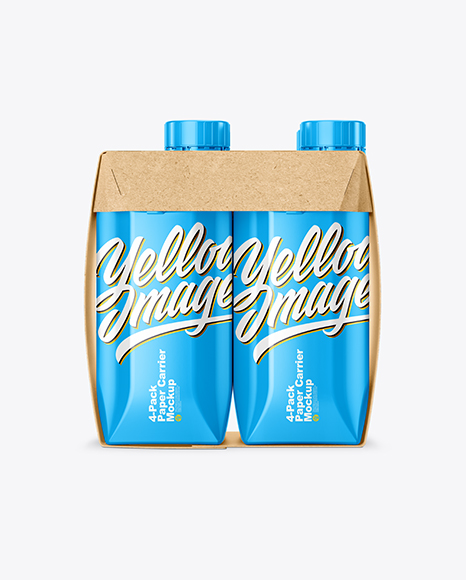 Glossy 4 Pack Paper Carrier Mockup PSD #2
