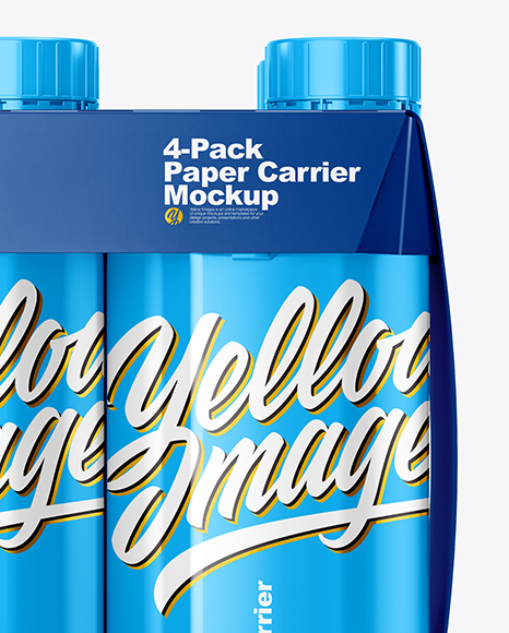 Glossy 4 Pack Paper Carrier Mockup PSD #1