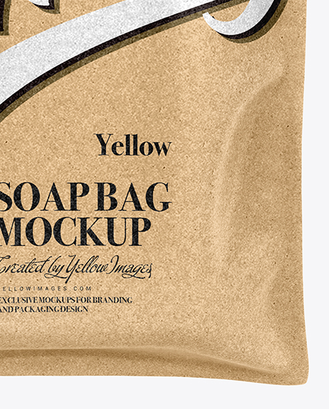 Kraft Soap Bag Mockup In Bag Sack Mockups On Yellow Images Object Mockups