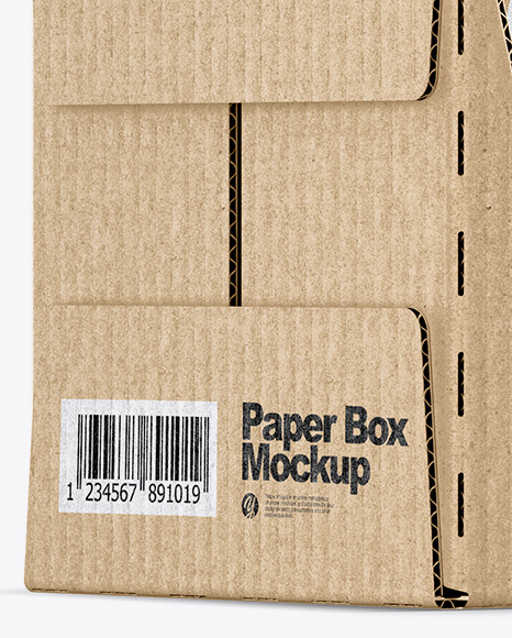 Kraft Paper Box Mockup PSD #1