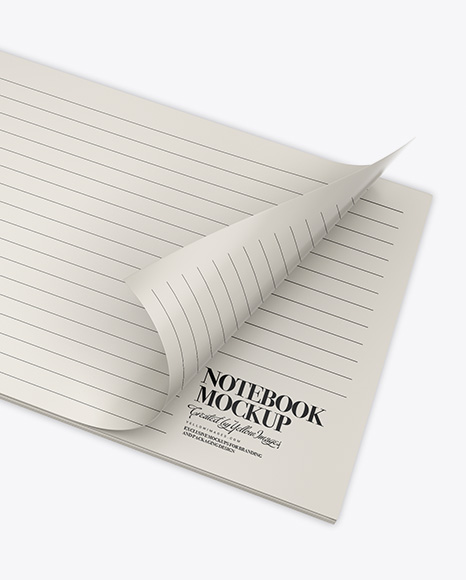 Opened Notebook w  Pen Mockup PSD #2