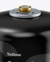 Glossy Gas Canister Mockup on Yellow Images Object Mockups