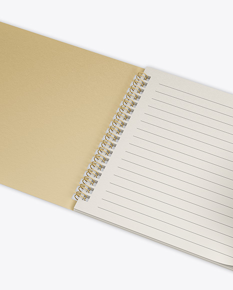 Textured Opened Notebook w/ Pencil Mockup