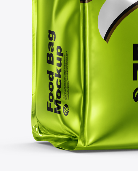 Metallic Food Bag Mockup In Bag Sack Mockups On Yellow Images Object Mockups