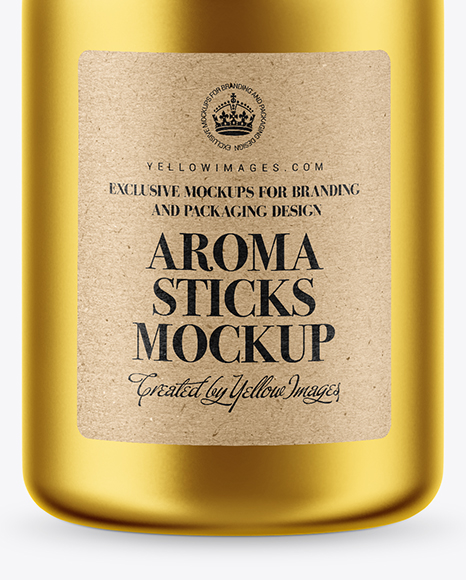 Metallized Bottle with Aroma Sticks Mockup