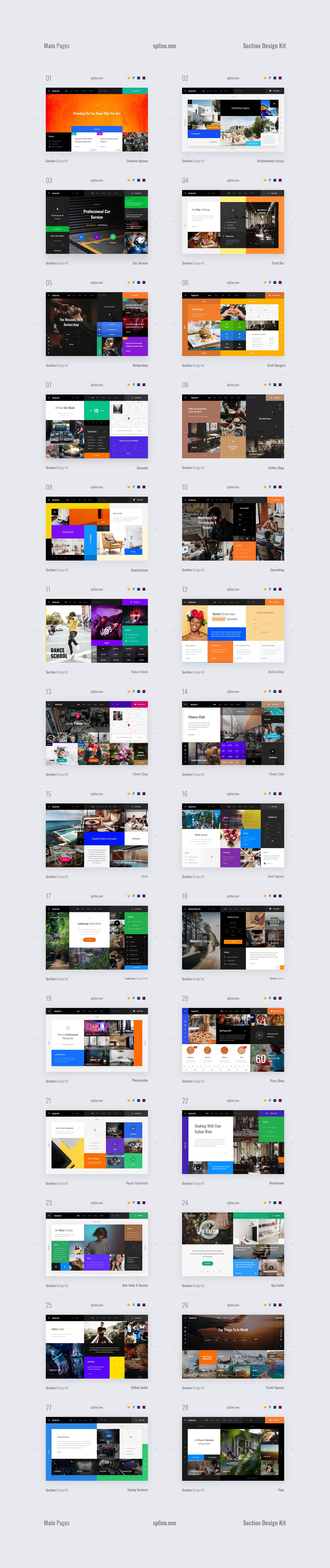 Download Section Desing Kit 100 Pages For Sketch Psd Figma Adobe Xd In Creative Store On Yellow Images Creative Store Yellowimages Mockups