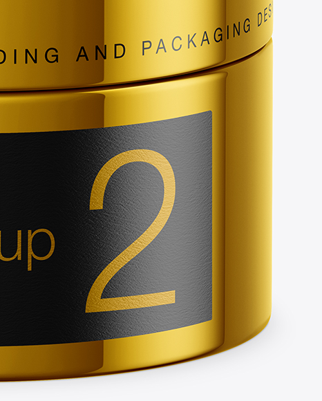 Metallic Cosmetic Jar Mockup PSD #1