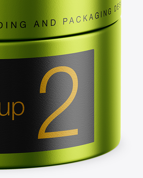 Matte Metallic Cosmetic Jar Mockup PSD #1