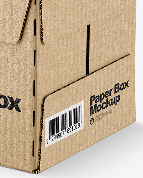 Kraft Paper Box Mockup PSD #2