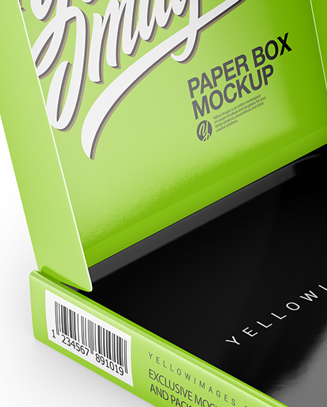 Opened Glossy Paper Box Mockup PSD #5